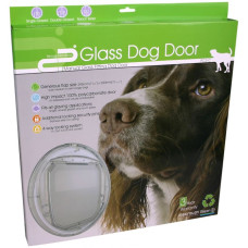 Pet-corp Medium/Semi Large Dog Door - single glazed/dual-glazed (or into wooden or aluminium doors) - clear/white/black